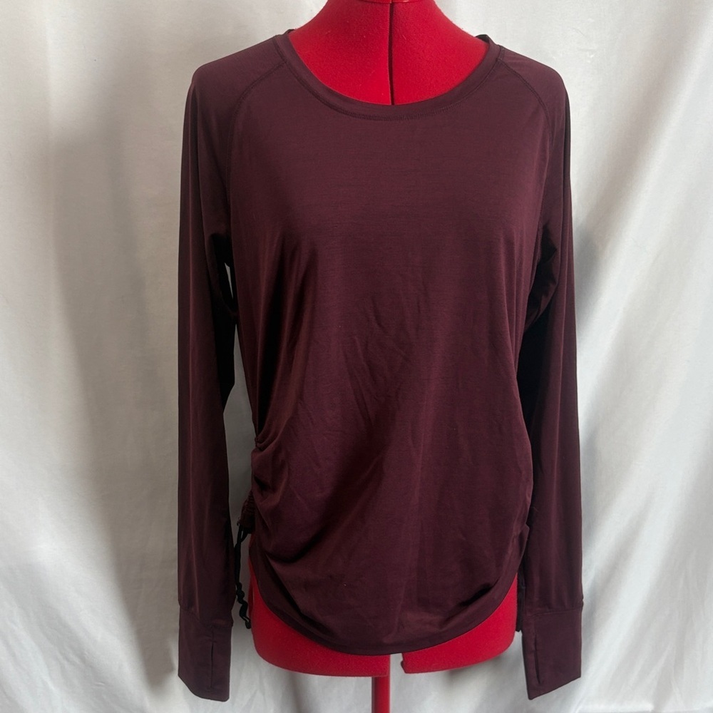 Women's Burgundy Long Sleeve Top